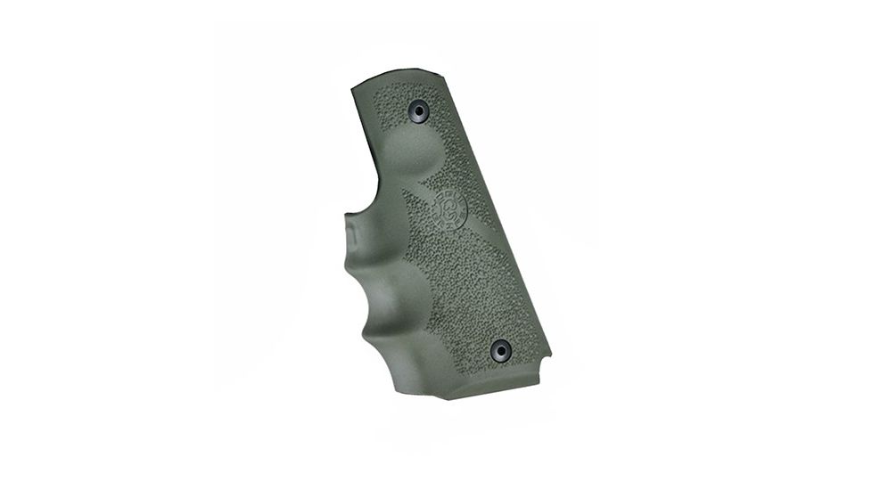 Hogue 1911 Govt. Laser Enhanced Grip, Green Laser, Govt. 1911 Model Rubber Grip, with Finger Grooves OD Green, Green, 45981