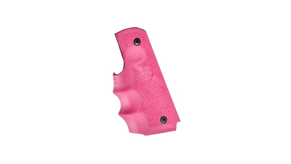 Hogue 1911 Govt. Laser Enhanced Grip, Green Laser, Govt. 1911 Model Rubber Grip, with Finger Grooves Pink, Pink, 45987