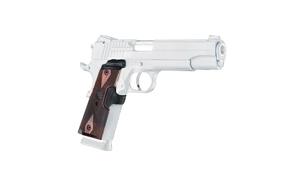 Hogue 1911 Govt. Laser Enhanced Grip, Green Laser, Reinforced Rosewood Checkered, Rosewood, 45581