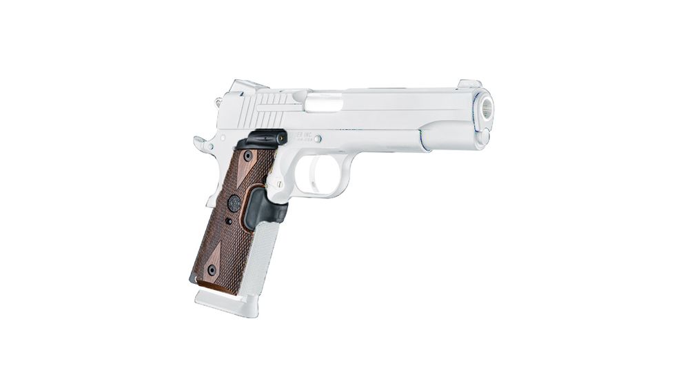 USED Hogue 1911 Govt. Laser Enhanced Grip, Red Laser, Reinforced Walnut Checkered, Walnut, 45480, EDEMO1
