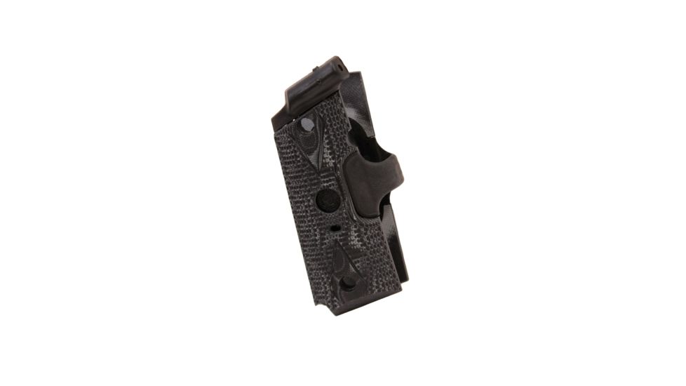 Hogue 1911 Officers Laser Enhanced Grip, Red Laser, Piranha Grip, G10 - G-Mascus, Black, 43189