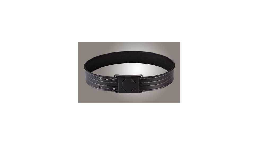 HOGUE 2-1/4in. Black 50in. Waist Duty Belt Nytek Lining 4 Row Stitching w/ 1 Piece Safety Buckle Polymer, Black 50450
