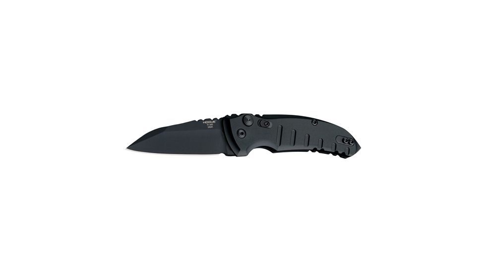 Hogue A01 MicroSwitch Automatic Folding Knives, 2.75in, CPM 154 Stainless Steel Black Cerakote, Warncliffe Blade, Matte Black Handle, 24106