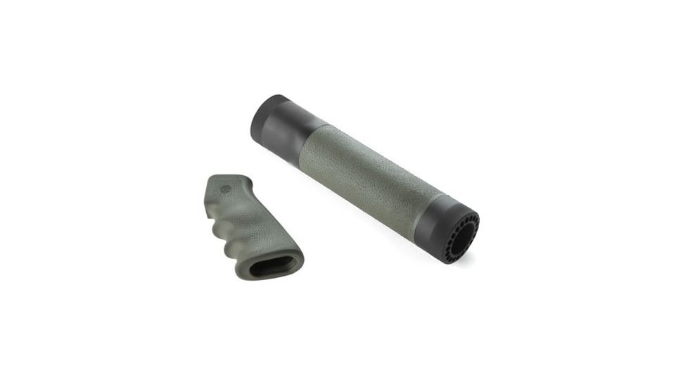 Hogue AR-15/M-16 (Mid Length) Kit OM Grip and Free Float Forend OD Green 15228