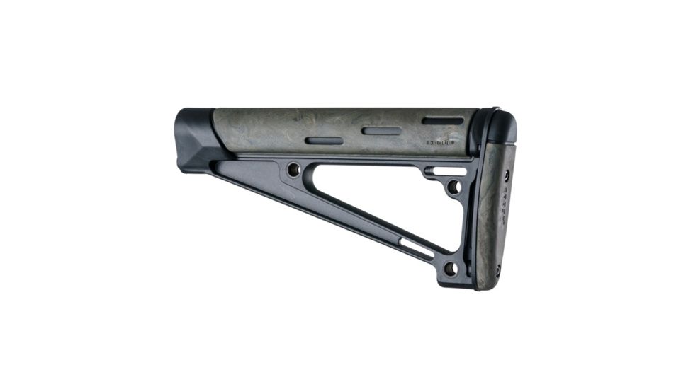 Hogue AR-15/M-16 OverMolded Fixed Buttstock - Fits A2 Buffer Tube, Ghillie Green, 15841