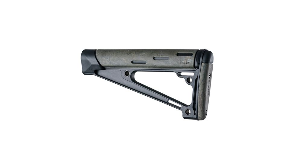 Hogue AR-15/M-16 OverMolded Fixed Buttstock - Fits A2 Buffer Tube, Ghillie Green, 15841