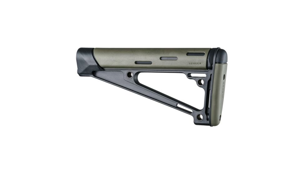 Hogue AR-15/M-16 OverMolded Fixed Buttstock - Fits A2 Buffer Tube, OD Green, 15241