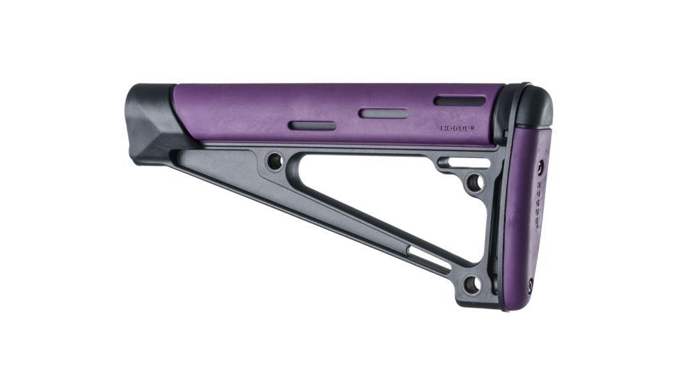 Hogue AR-15/M-16 OverMolded Fixed Buttstock - Fits A2 Buffer Tube, Purple, 15641