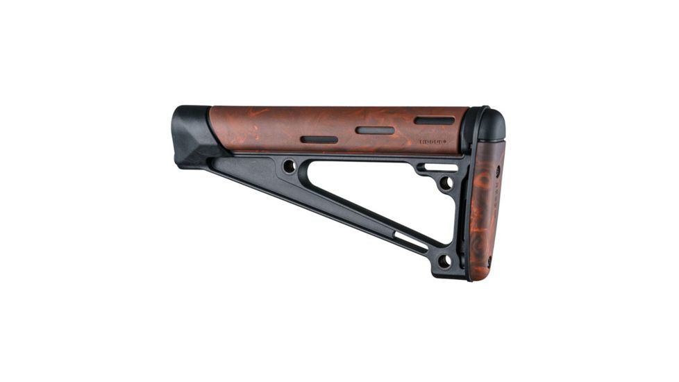 Hogue AR-15/M-16 OverMolded Fixed Buttstock - Fits A2 Buffer Tube, Red Lava, 15441