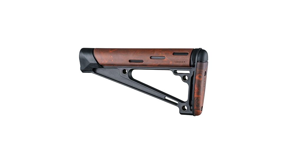 Hogue AR-15/M-16 OverMolded Fixed Buttstock - Fits A2 Buffer Tube, Red Lava, 15441
