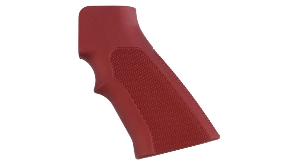 Hogue AR15 / M16 Checkered Aluminum - Matte Red Anodized 15172