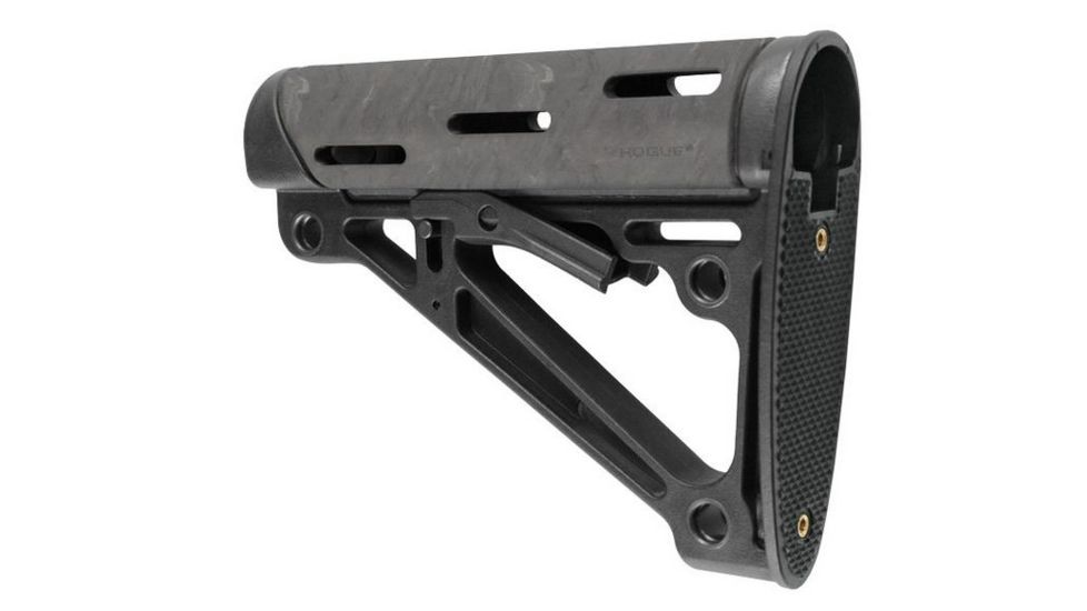HOGUE AR15/M16 OverMold Collapsible Buttstock Assy, Includes Mil-Spec Buffer Tube and Hardware, Ghillie Green Rubber 15845