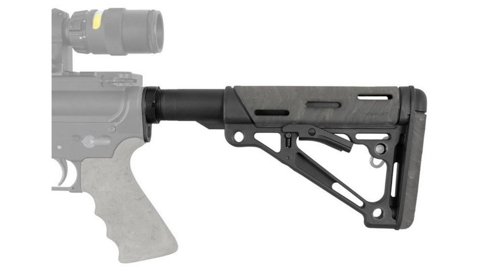 HOGUE AR15/M16 OverMold Collapsible Buttstock Assy, Includes Mil-Spec Buffer Tube and Hardware, Ghillie Green Rubber 15845