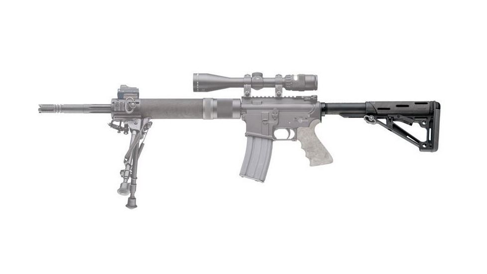 HOGUE AR15/M16 OverMold Collapsible Buttstock Assy, Includes Mil-Spec Buffer Tube and Hardware, Ghillie Green Rubber 15845