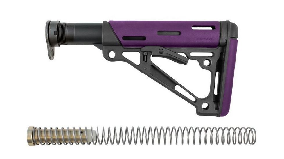 Hogue AR15/M16 OverMold Collapsible Buttstock Assy, w/ Mil-Spec Buffer Tube and Hardware, Purple Rubber 15645