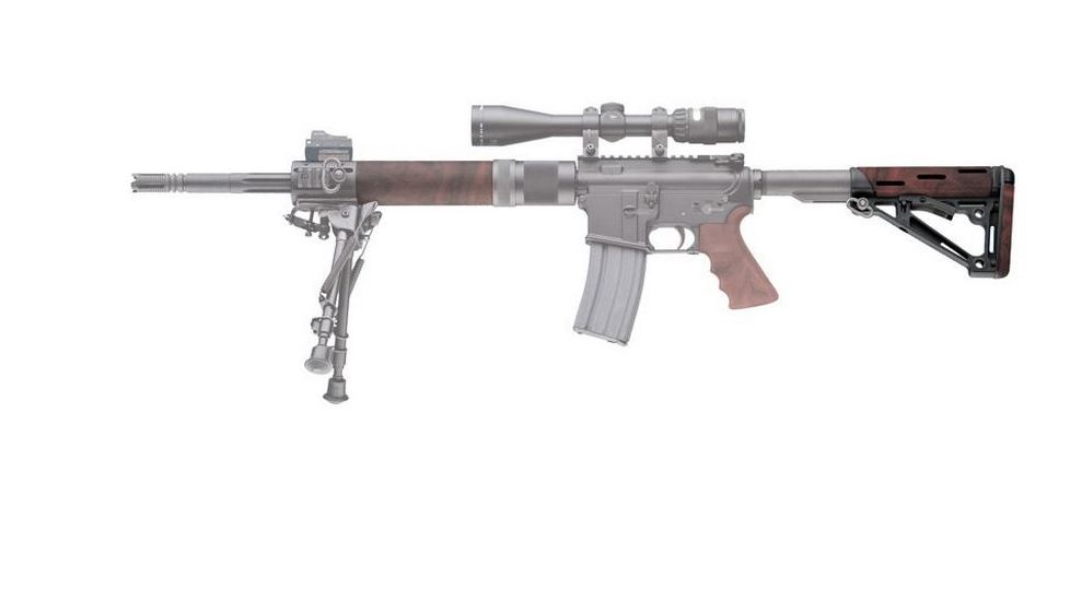 HOGUE AR15/M16 OverMold Collapsible Buttstock Assy, Includes Mil-Spec Buffer Tube and Hardware, Red Lava Rubber 15445