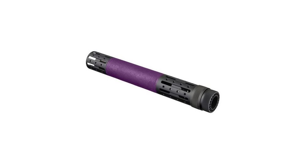 HOGUE AR15/M16 EXTND Length Free Float Forend w/ OverMold Gripping area and Accessory Attachments Purple 15664