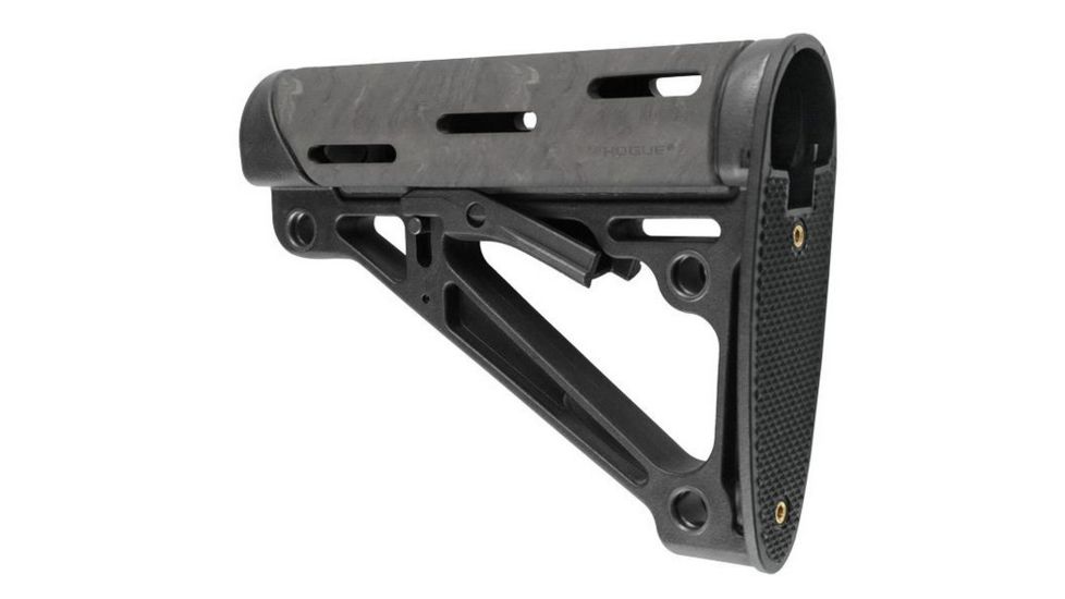 HOGUE AR15/M16 Kit, Finger Groove Beavertail Grip and OverMold Collapsible Buttstock, Fits Comm. Buffer Tube, Ghillie Green Rubber 15855