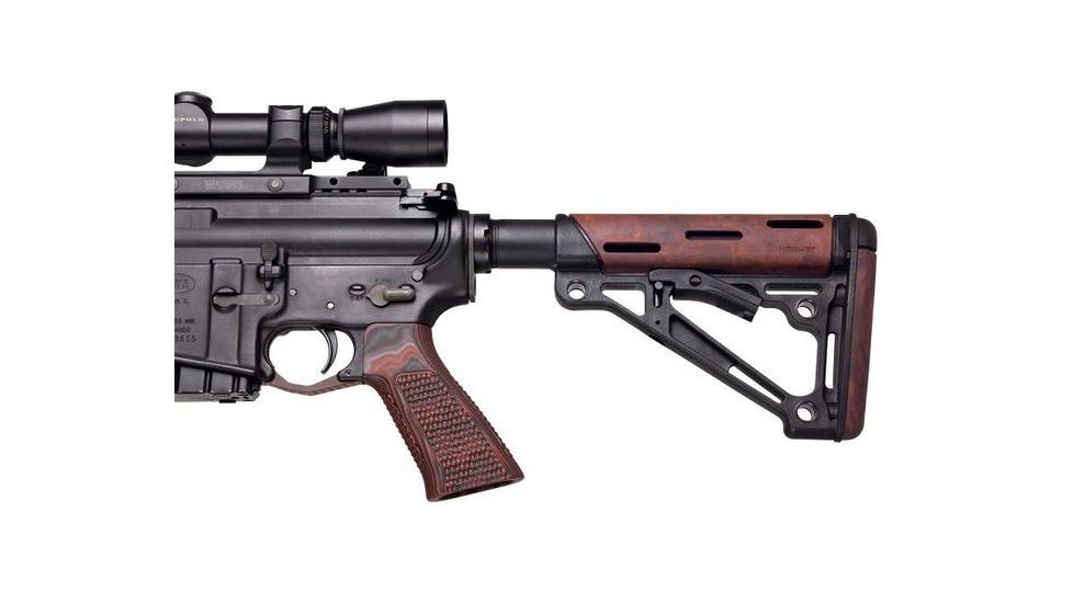HOGUE AR15 / M16 No Finger Groove Piranha Grip G10, G-Mascus Red Lava 13639