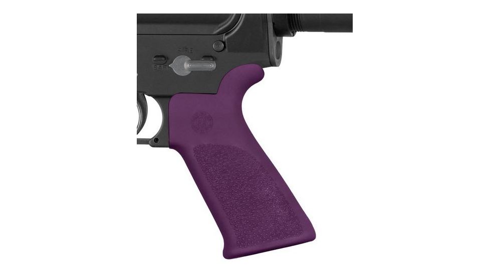 HOGUE AR15/M16 Rubber Grip Beavertail w/ No Finger Grooves Purple 15036
