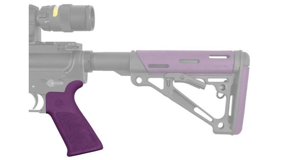 HOGUE AR15/M16 Rubber Grip Beavertail w/ No Finger Grooves Purple 15036