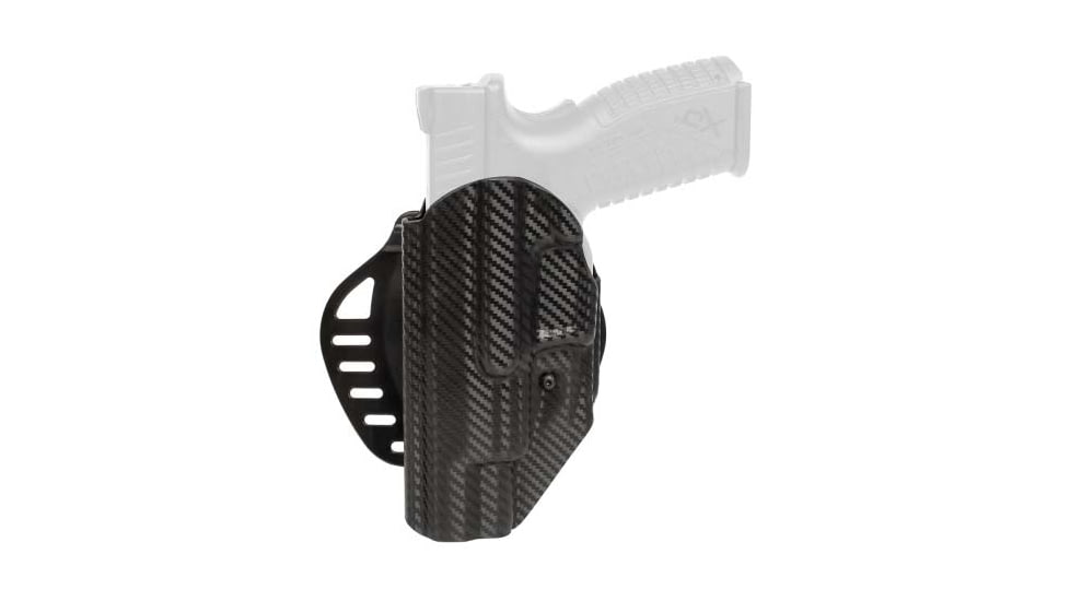Hogue ARS Stage 1 Carry Carbon Fiber OWB Belt Holster, Springfield Armory XD-M, Left Hand, Black, 52972