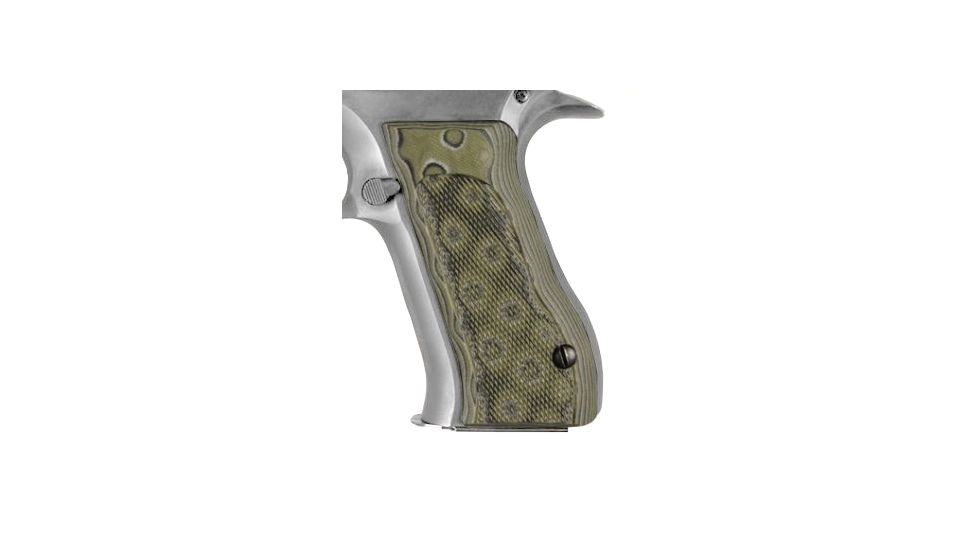 Hogue Baby Eagle .40 / 9mm Jericho &amp; Uzi Eagle Checkered G-10 - G-Mascus OD Green Camo 76178