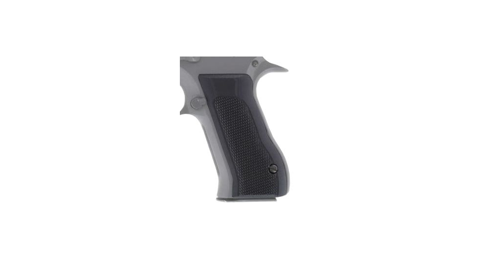 Hogue Baby Eagle .40 / 9mm Jericho &amp; Uzi Eagle Checkered G-10 - Solid Black 76179