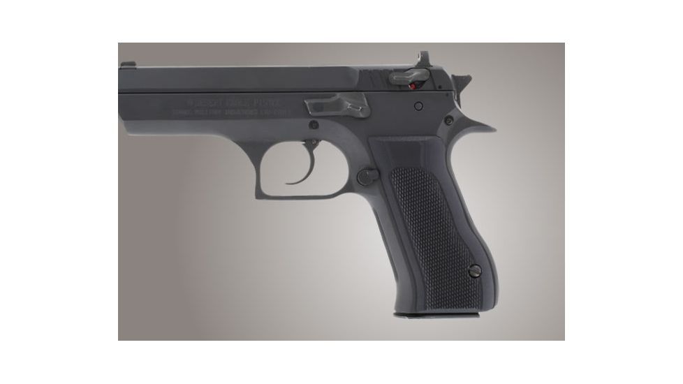 Hogue Baby Eagle .40 / 9mm Jericho &amp; Uzi Eagle Checkered G-10 - Solid Black 76179