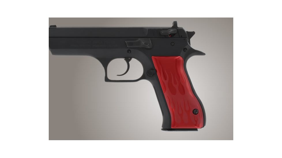 Hogue Baby Eagle 40 9mm Jericho Uzi Eagle Flames Aluminum Red Anodized 76132