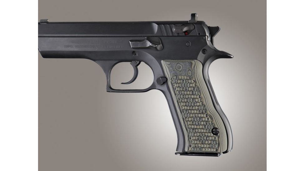 Hogue Baby Eagle .40 / 9mm Jericho &amp; Uzi Eagle Piranha Grip G-10 - G-Mascus Green 76138