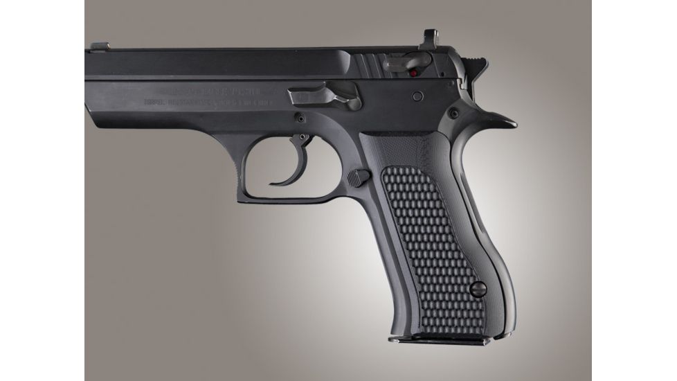 Hogue Baby Eagle .40 / 9mm Jericho &amp; Uzi Eagle Piranha Grip G-10 - Solid Black 76139