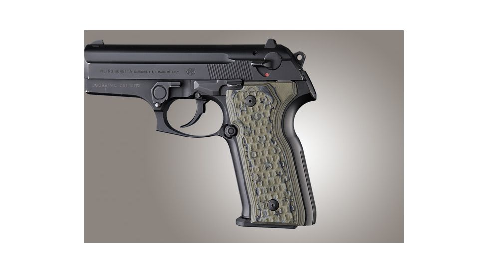 Hogue Beretta Cougar 8045 Chain Link G-10 - G-Mascus Green 91108