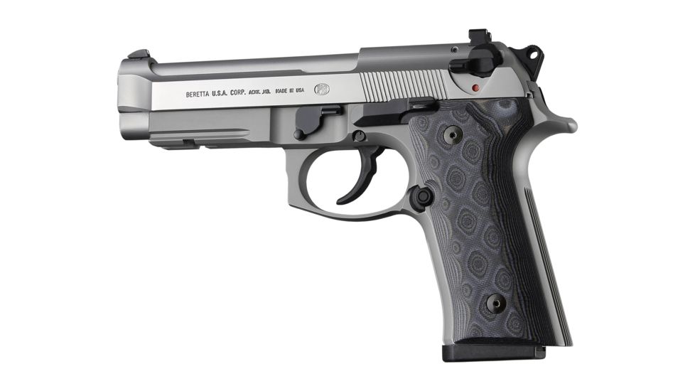Hogue Beretta M9A3 Handgun Grip, Vertec Panels, Smooth, G10 - G-Mascus, Black/Grey, 90147