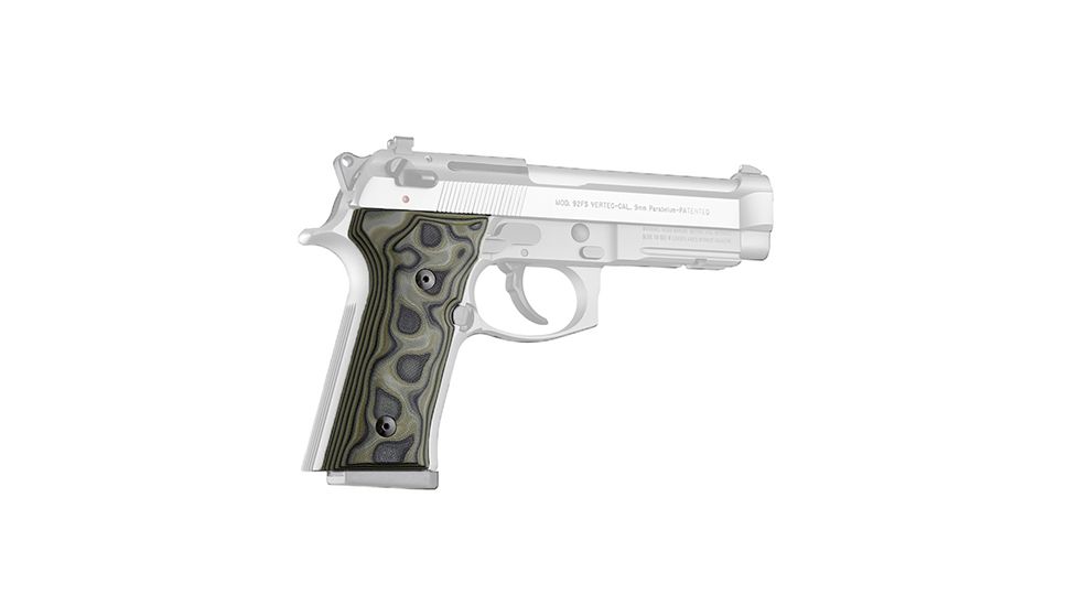 Hogue Beretta M9A3 Handgun Grip, Vertec Panels, Smooth, G10 - G-Mascus, Green Lava, 90148