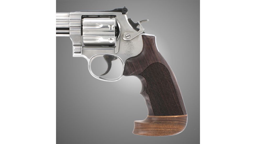 Hogue Blackhawkvaquero Rosewood Top Finger Groove Big Butt Checkered 83945