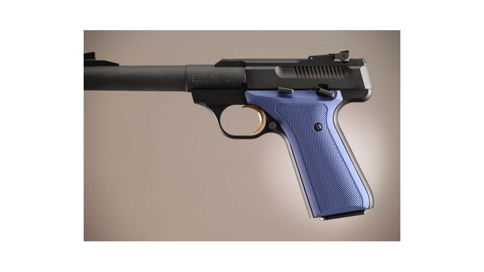 Hogue Browning Buckmark Checkered Aluminum - Matte Blue Anodized 72173