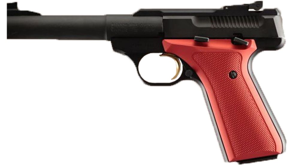 Hogue Browning Buckmark Checkered Aluminum - Matte Red Anodized 72172