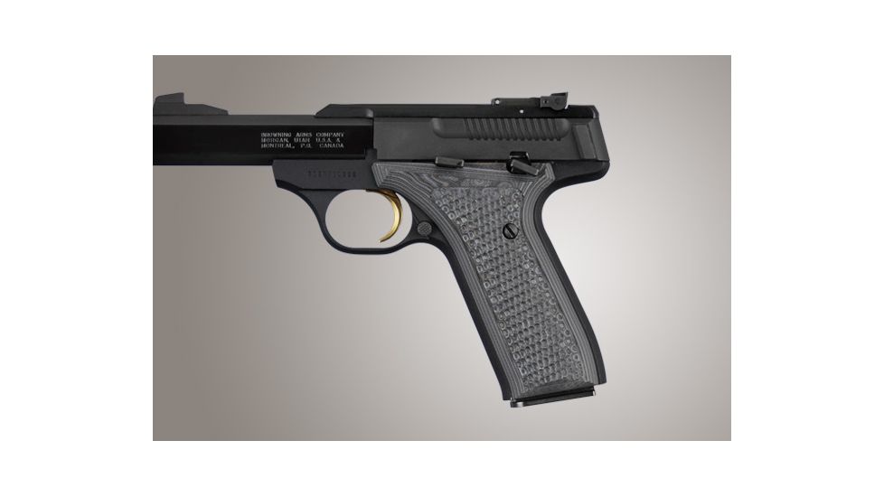 Hogue Browning BuckMark URX Piranha Grip G-10 - G-Mascus Black/Gray 72127-BLKGRY