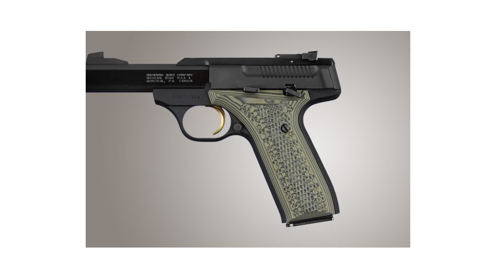Hogue Browning BuckMark URX Piranha Grip G-10 - G-Mascus Green 72128