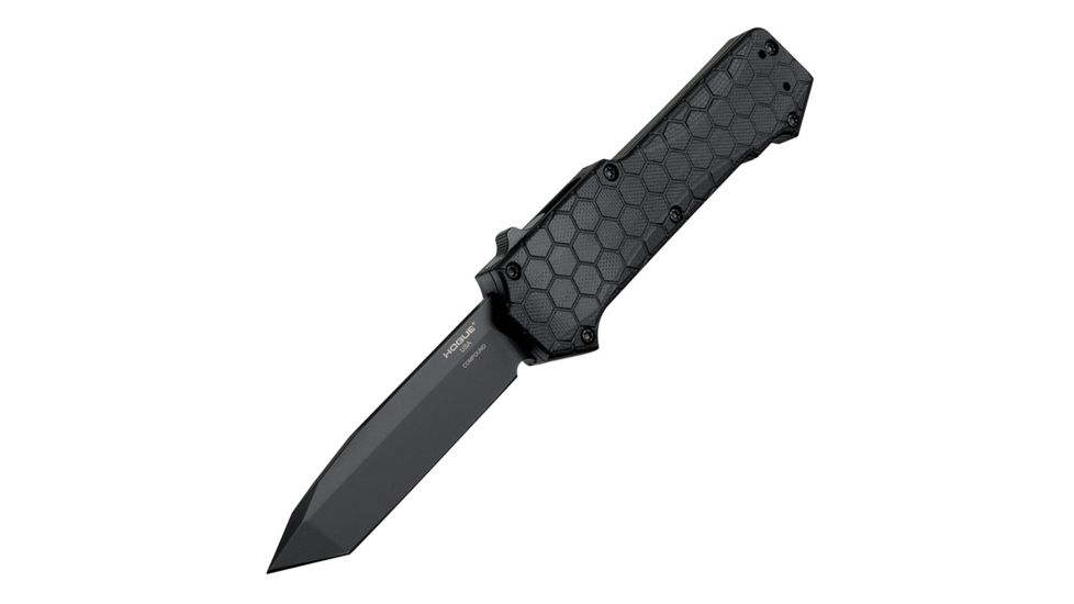 Hogue Compound Automatic Folding Knife, 3.5in, CPM S30V Stainless, Black PVD, Tanto Blade, Black G10 Handle, 34026