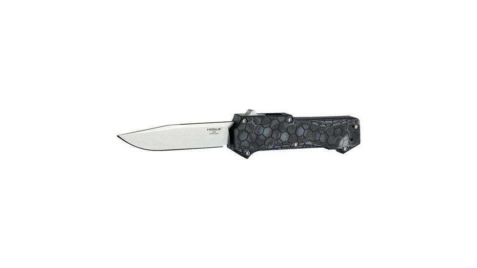 Hogue Compound Automatic Folding Knife, 3.5in, CPM S30V Stainless, Clip Point Blade, G-Mascus Black G10 Handle, 34039