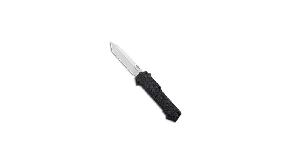 Hogue Compound OTF Automatic, 3.5in Tanto Blade - Black PVD Finish Solid Black G10 Frame - Tritium Trigger, 34021