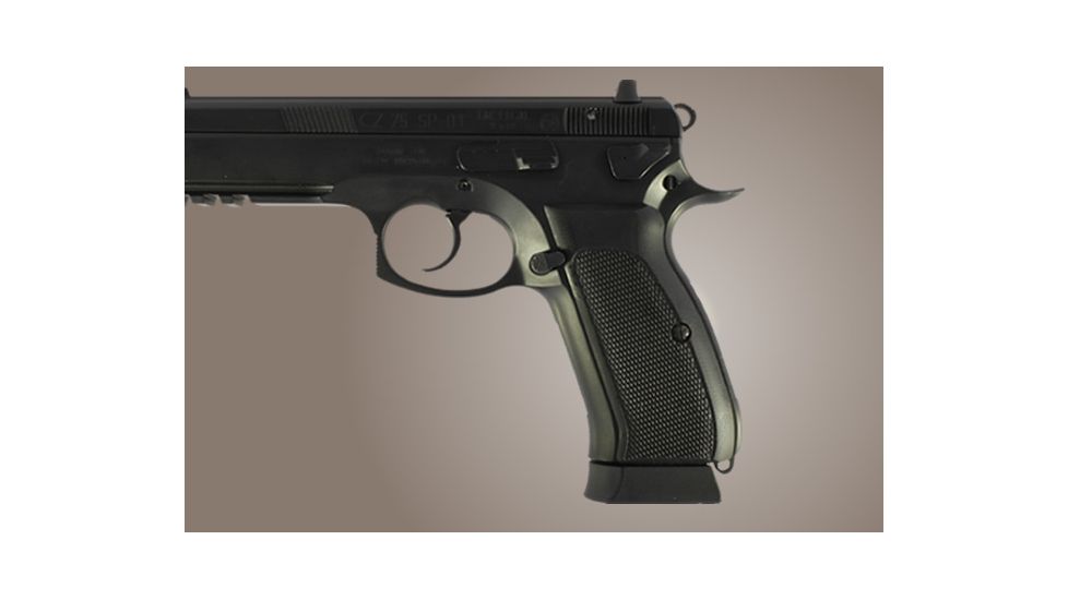 Hogue CZ-75 - CZ-85 Checkered G-10 - Solid Black 75179