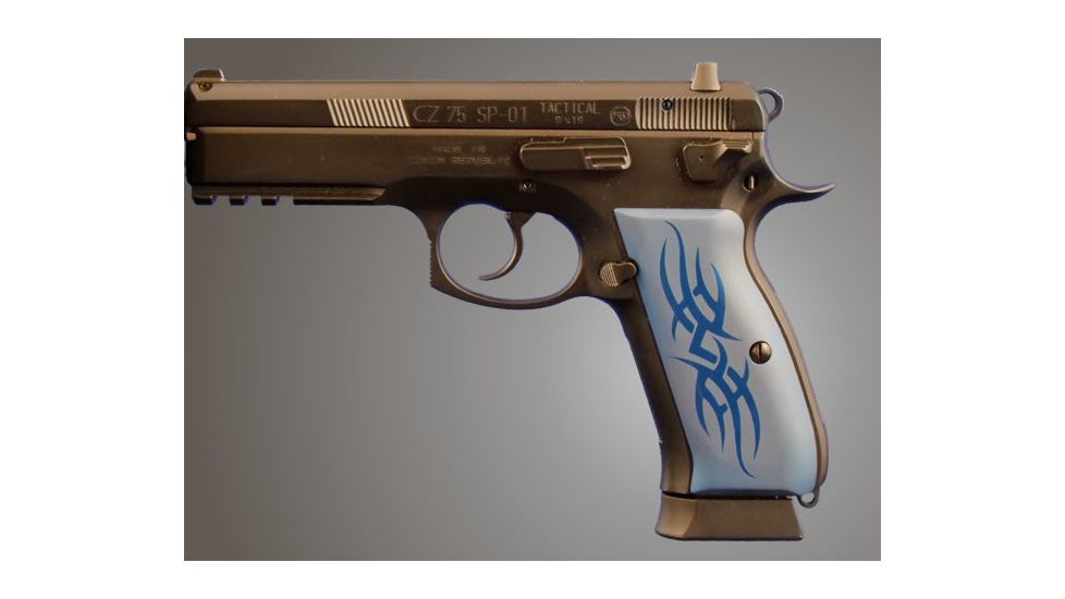 Hogue Cz 75 Cz 85 Tribal Aluminum Blue Anodized 75113