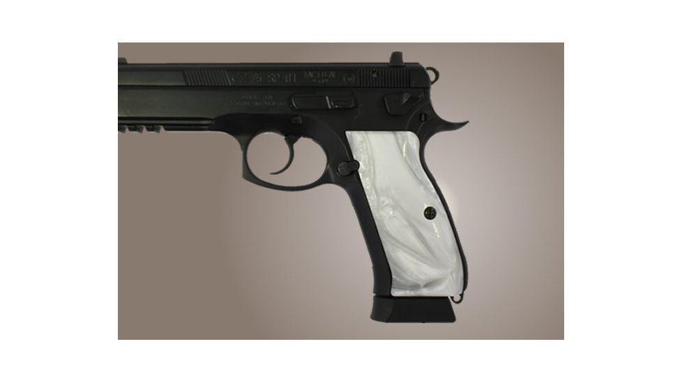 Hogue CZ-75, CZ-85 White Pearlized-Polymer 75318