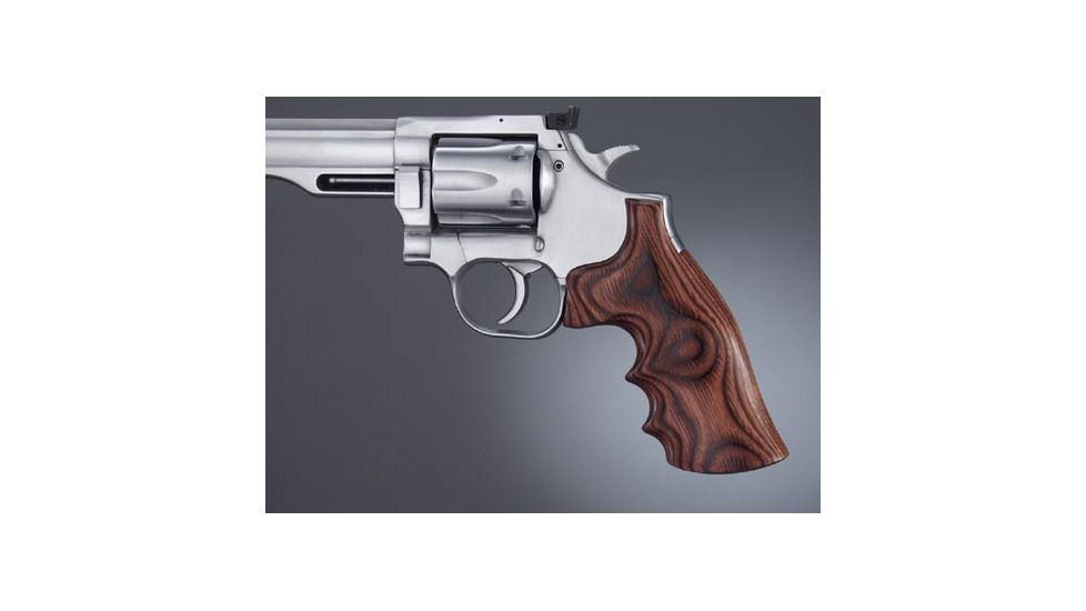 Hogue Dan Wesson Sm.Frame RoseLaminate No Finger Groove, Big Butt, Checkered 57535