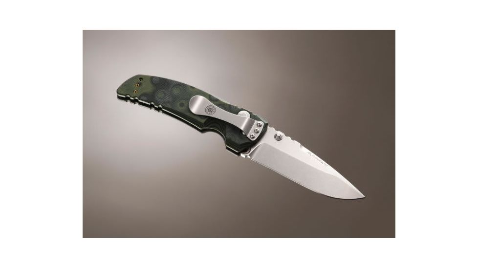 Hogue EX-01 3.5in Tactical Folder Drop Point Blade Tumble Finish G-10 Frame - G-Mascus Green 34178