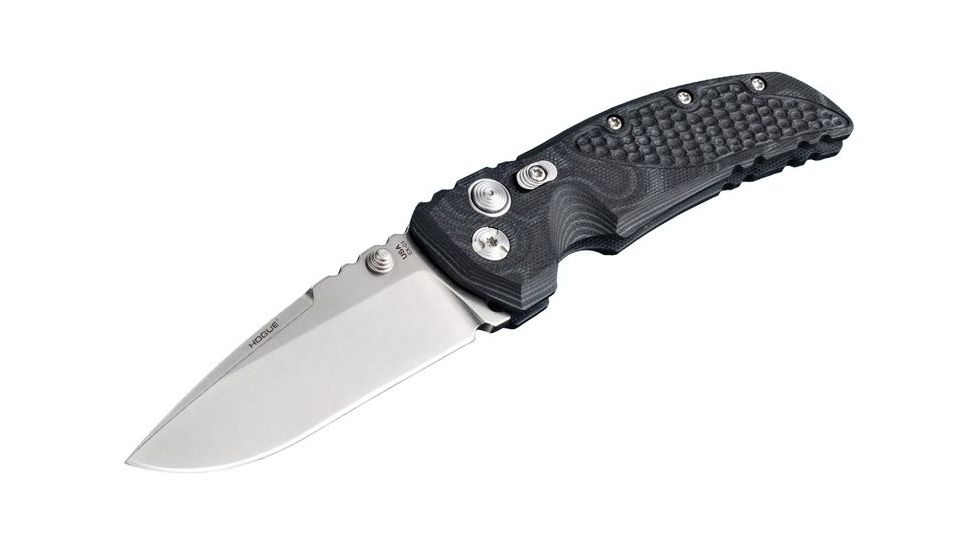 Hogue EX-01 3.5in Tactical Folder Drop Point Blade Tumble Finish G-10 Frame - G-Mascus Black 34179