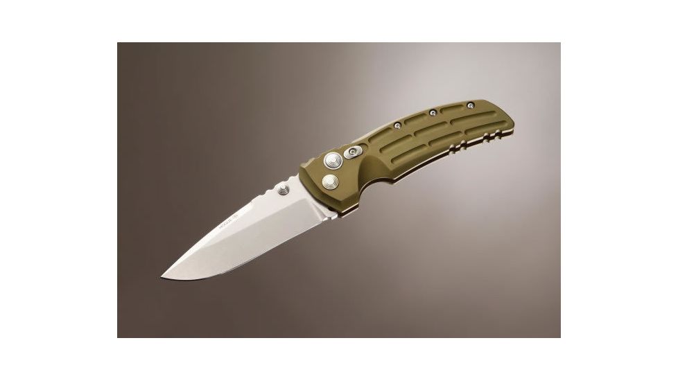 Hogue EX-01 4in Tactical Folder Drop Point Blade Tumble Finish Alum Frame - Matte OD Green 34151